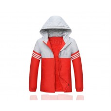 COTTON-PADDED COAT SILVER RED